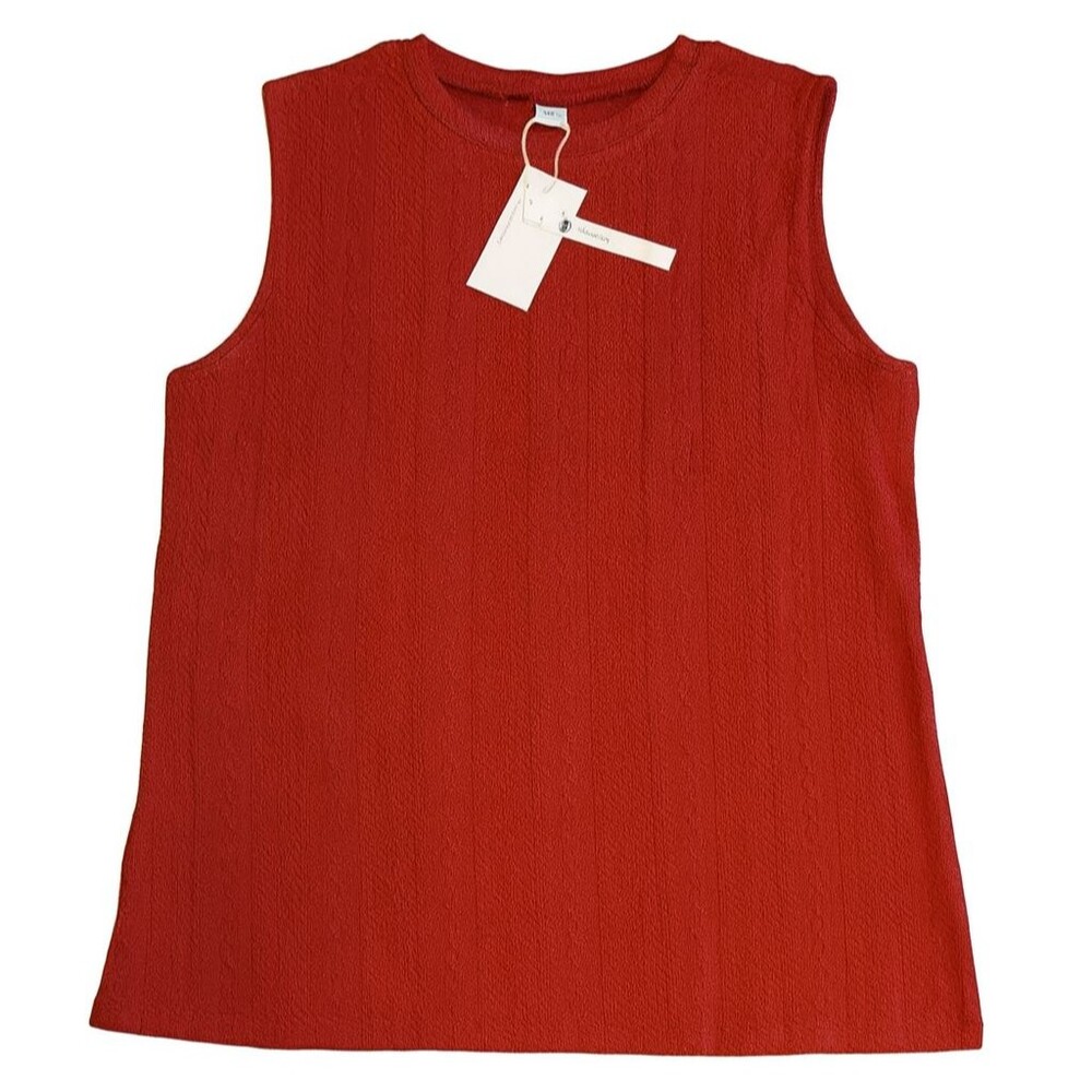 Elgogy Women's Comfy Burgundy Red Sleeveless Sweater Size XL Summer Tank NEW